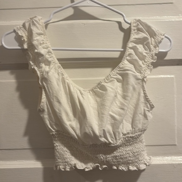 White Ruffled Smocked Top - Picture 2 of 5